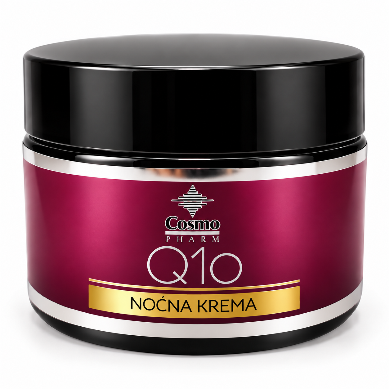 Cosmopharm Q10 nocna krema za lice 50 ml, bordo teglica sa crnim poklopcem