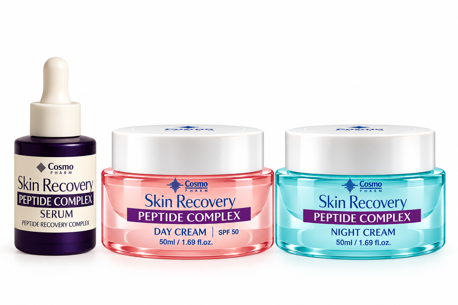 Cosmopharm Skin Recovery Peptide Complex set – serum, dnevna i noćna krema